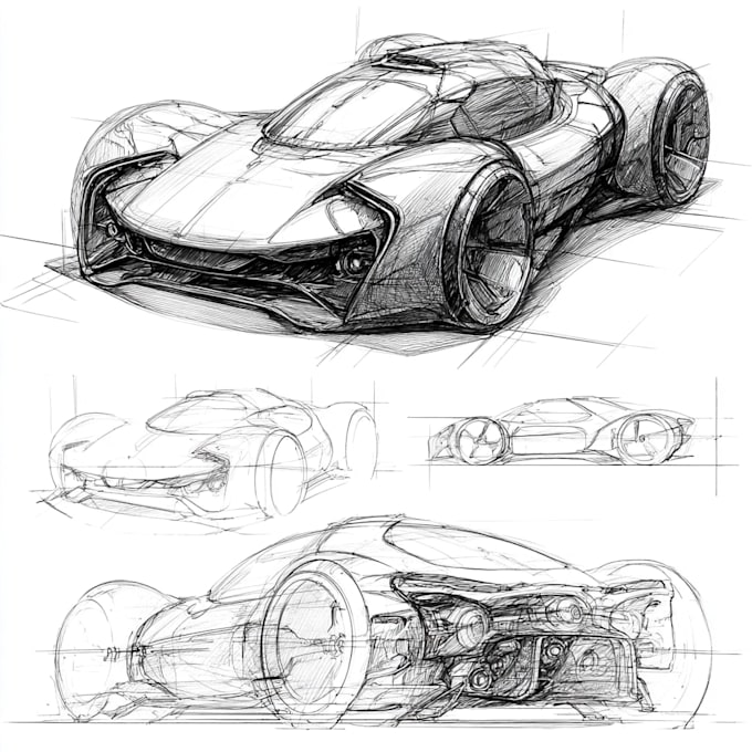 sketch and design concept car for your choice