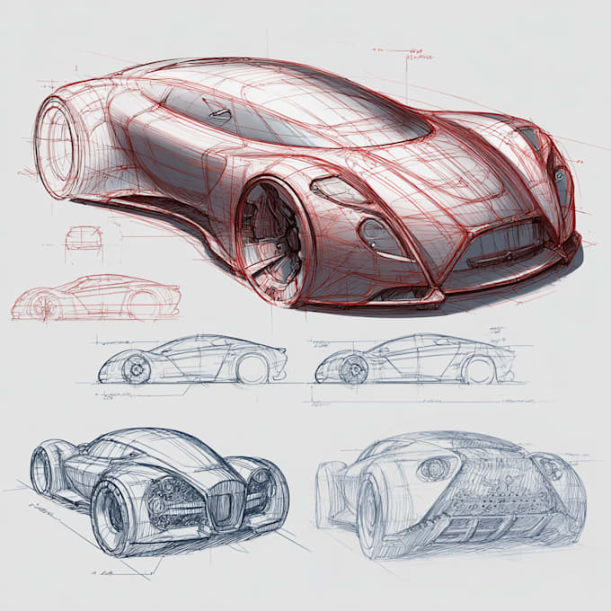 sketch and design concept car for your project