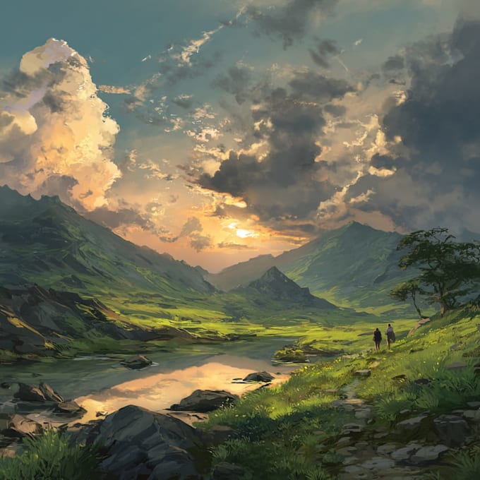 do stunning fantasy landscape, background illustration