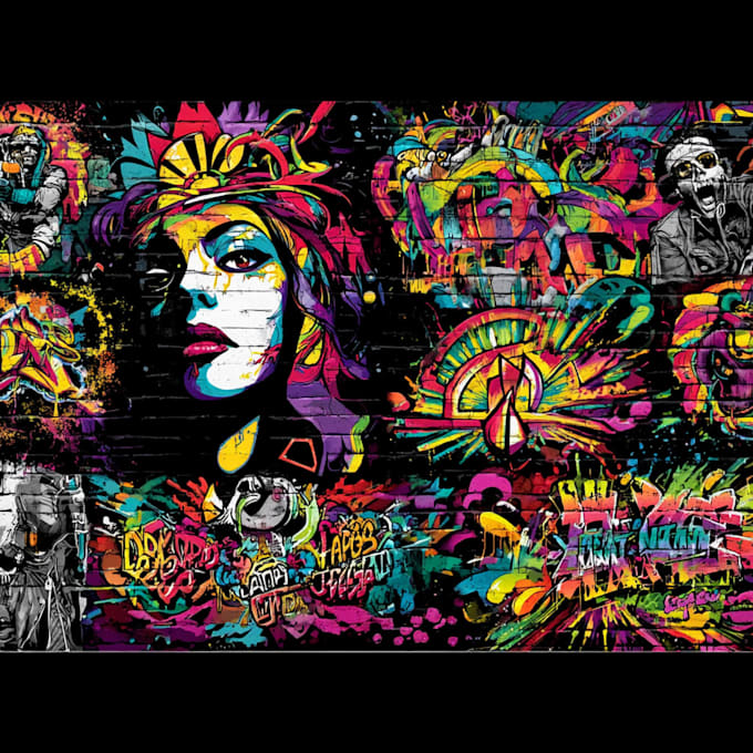 create custom graffiti art designs murals and wall arts