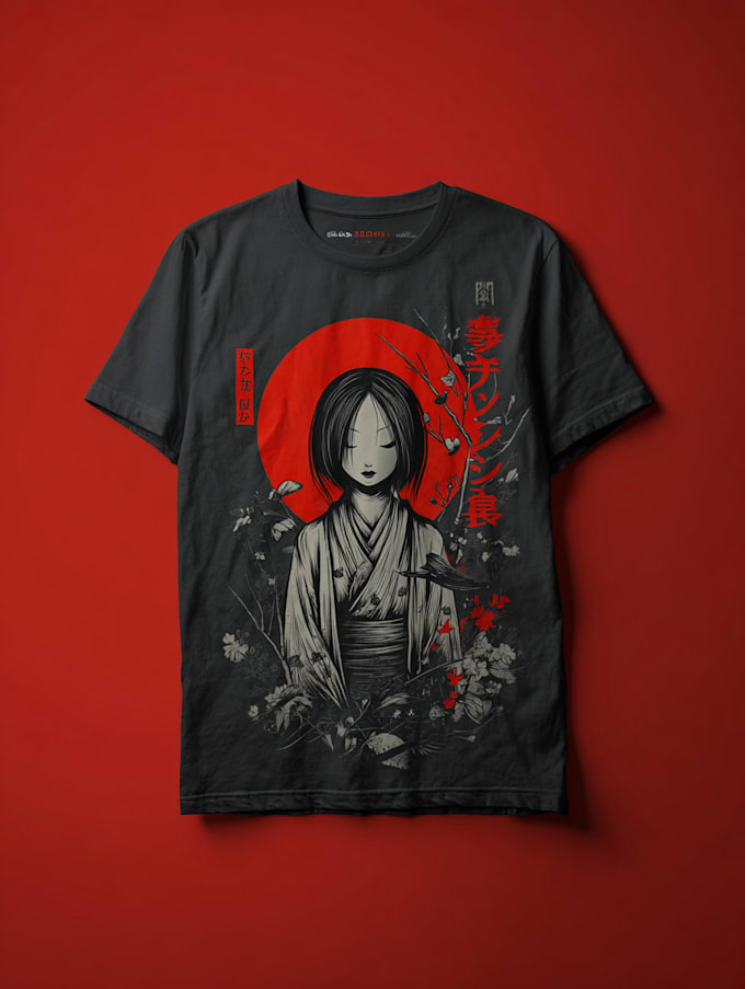 create a japanese t shirt illustration