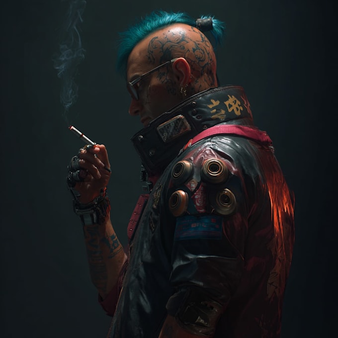 design a cyberpunk character art
