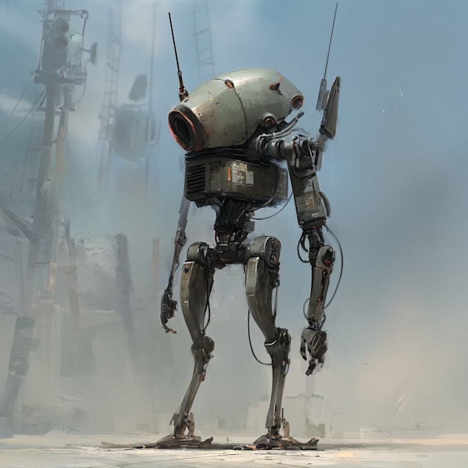 design sci fi mecha and robot concept art