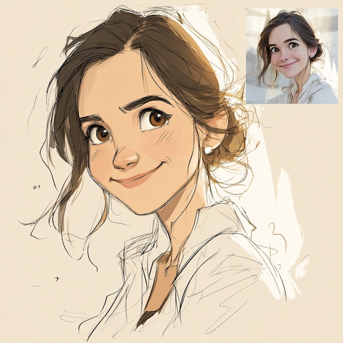draw cute cartoon portrait