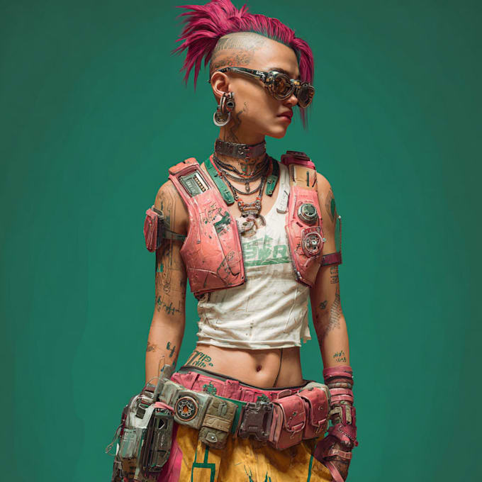 draw cyberpunk character art