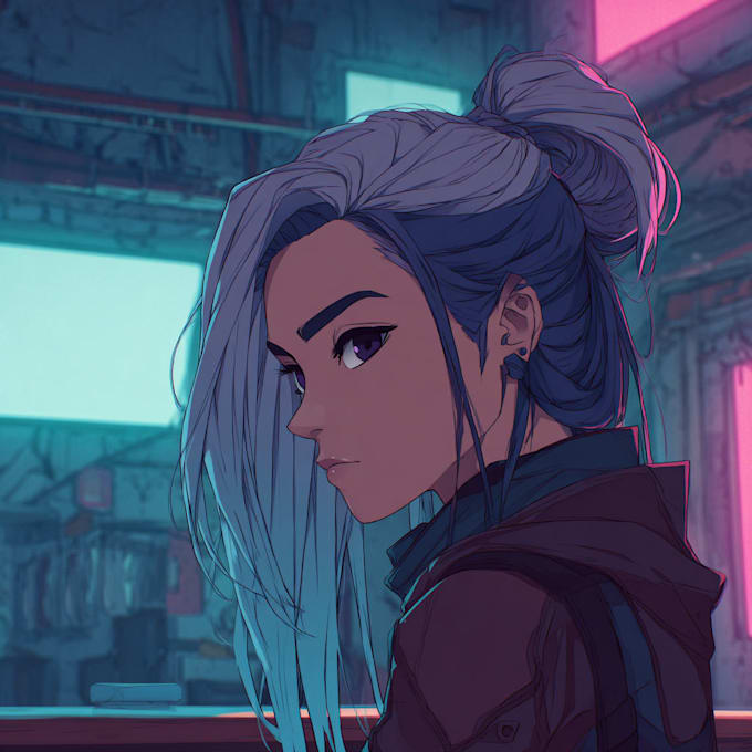 create anime cyberpunk illustration