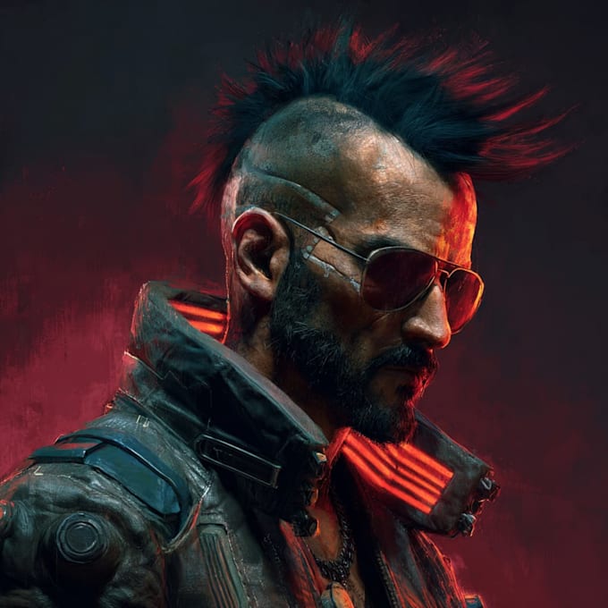 make a cyberpunk character art