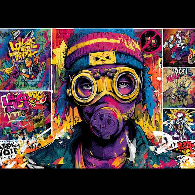 create custom graffiti art designs murals and wall arts