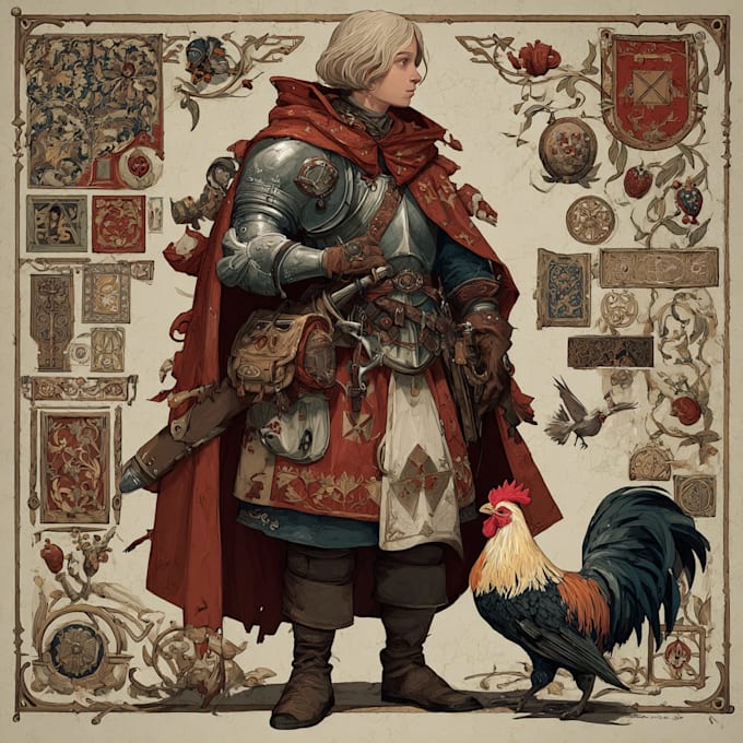 create a beautiful medieval illustration