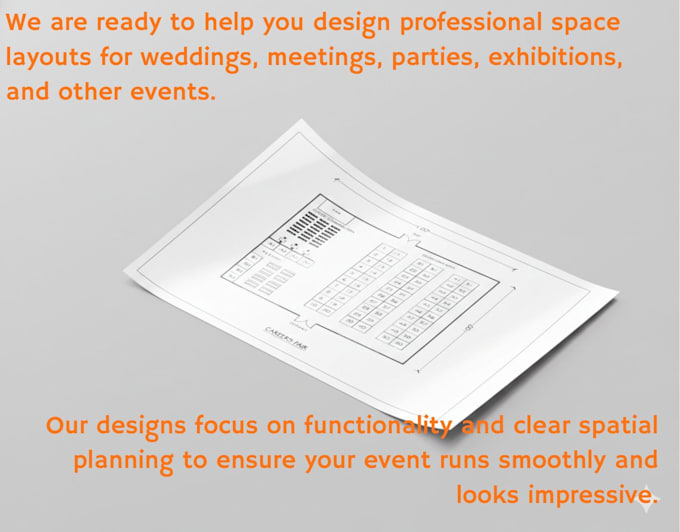 design event floor plan, seating chart and booth layout with accurate scaling