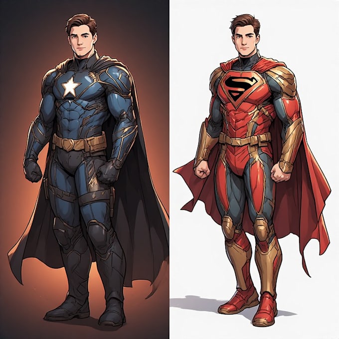 make super hero vector cartoon
