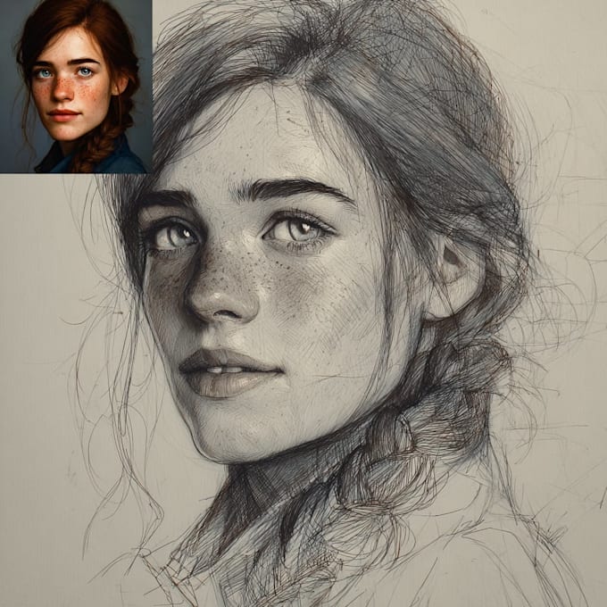 draw semi realistic character, portrait, illustration
