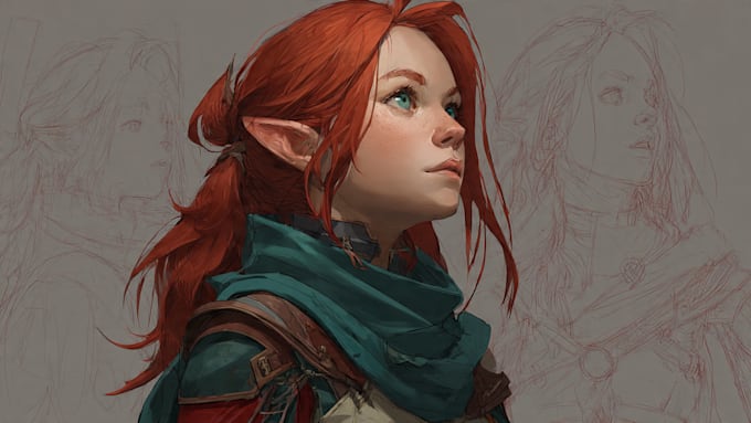 draw fantasy art and concept art illustration