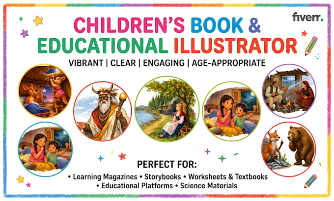 draw children book educational illustration