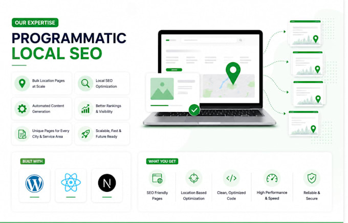 create bulk location pages, programmatic local SEO, wordpress, nextjs, react