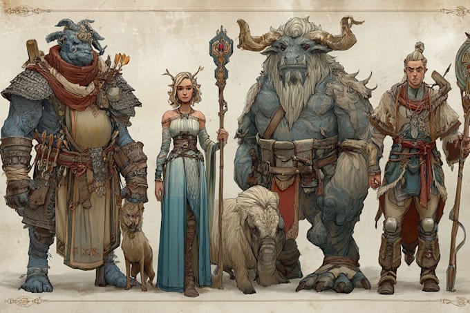 design custom dnd party portraits and group art