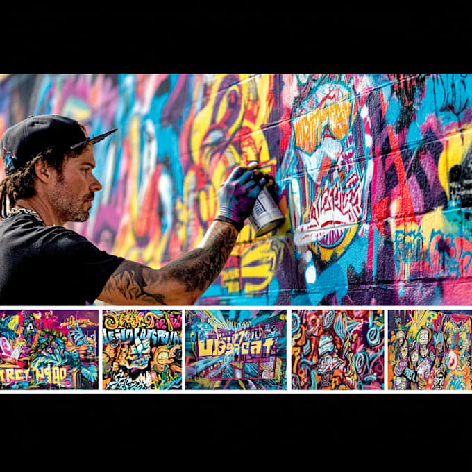 create custom graffiti art designs murals and wall arts