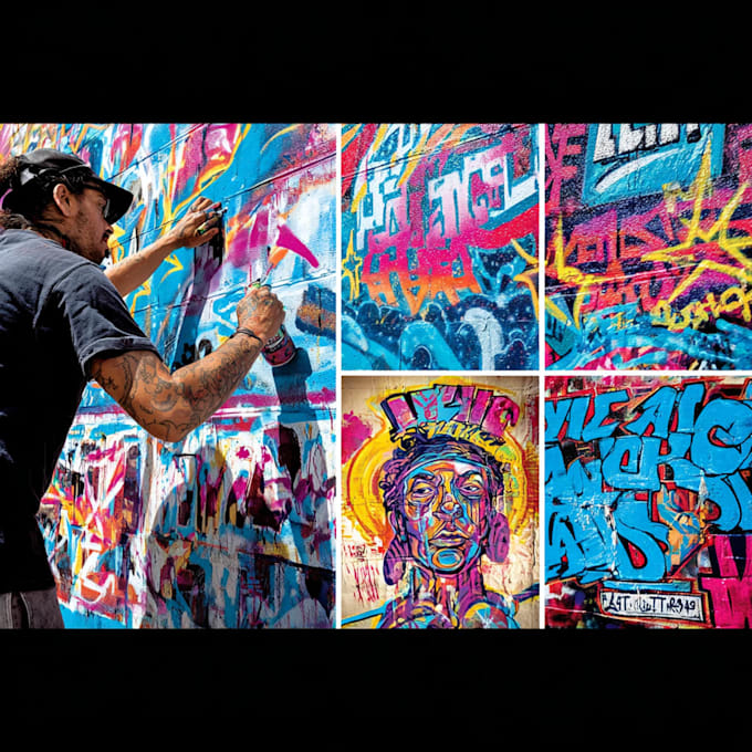 create custom graffiti art designs murals and wall arts