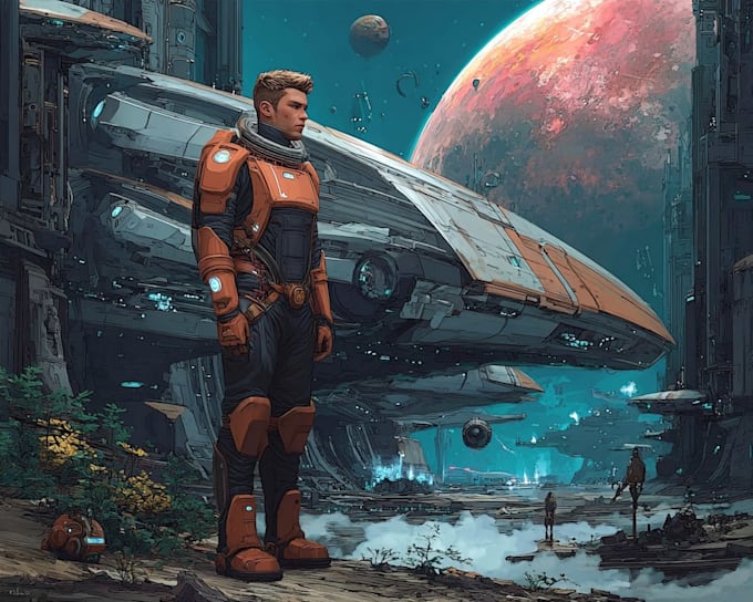 draw unique sci fi art with futuristic and space themes