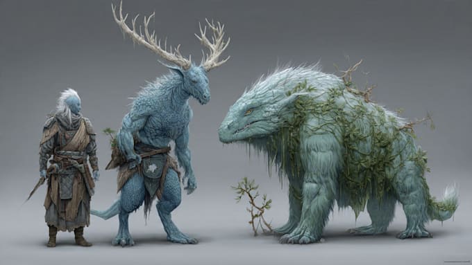 Create fantasy concept art, creatures and characters design by ...