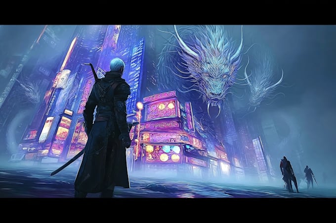 design original sci fi city concept art futuristic