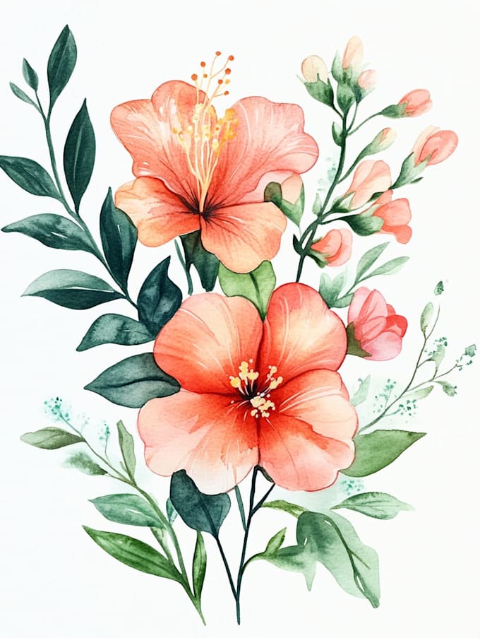 create botanical illustration flower, plant design