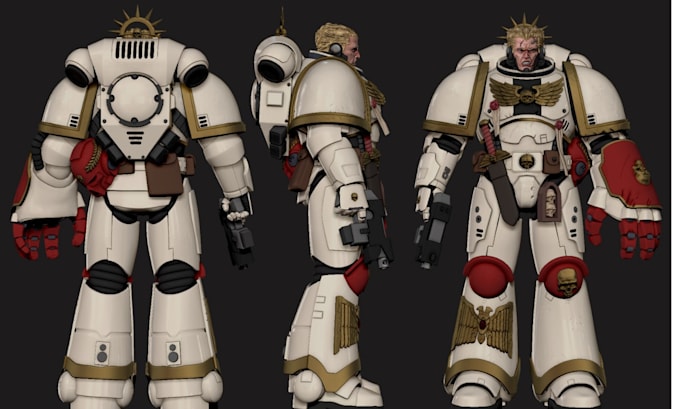 design custom 3d space marine warhammer bits and stl for space marines
