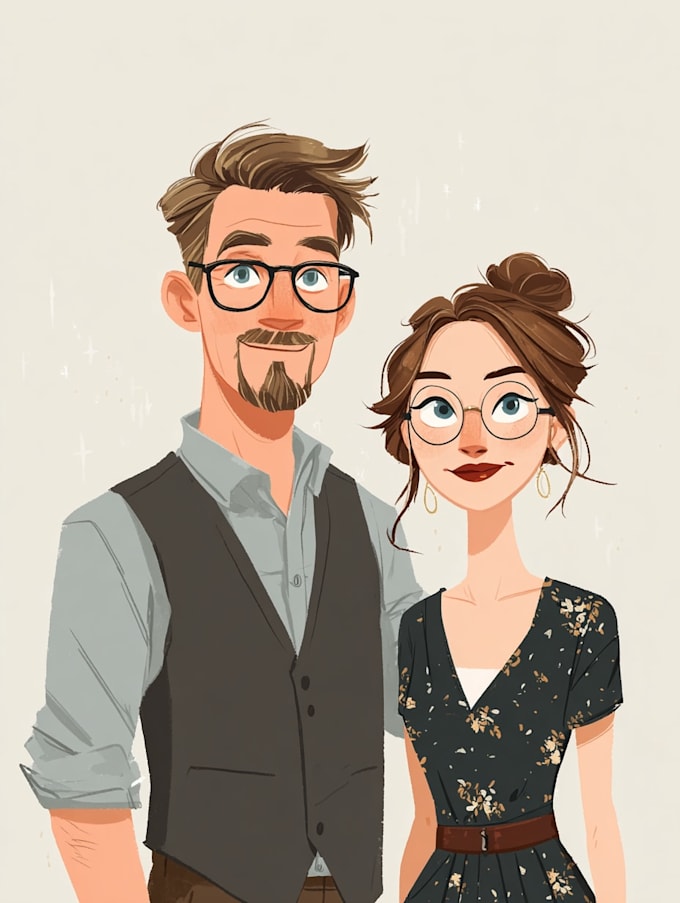 make couple portrait illustrat