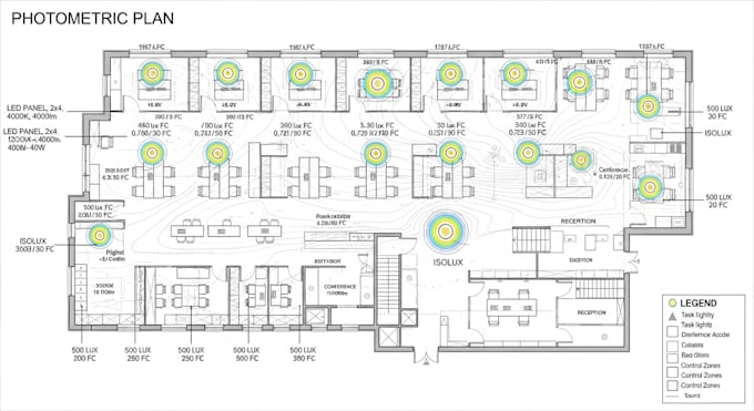 design a professional photometric lighting plan using dialux evo