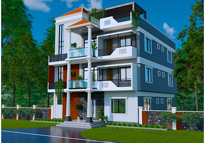 modeling and render your exterior design