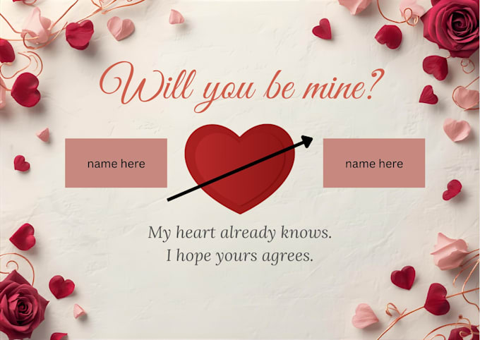design a romantic valentines day gift card for full week