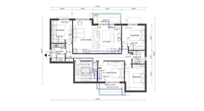 review, draw, architectural, engineering, 2d floor plan, mep, for city permit