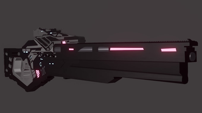 3d model game ready sci fi weapons and hard surface props