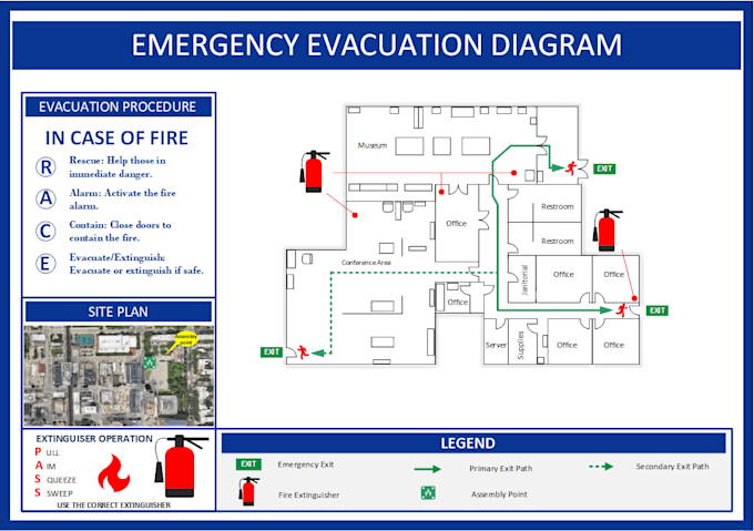 design fire exit plan evacuation diagram and safety map