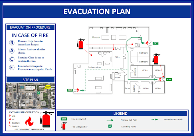 design fire exit plan evacuation diagram and safety map