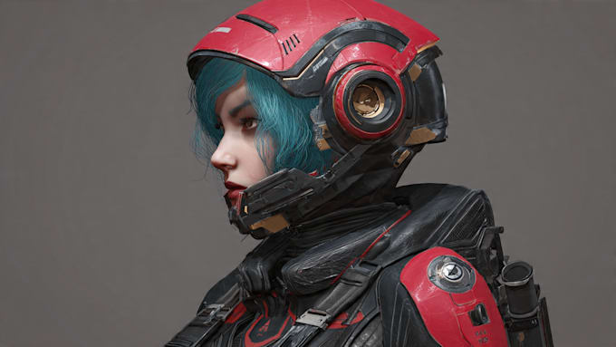 create sci fi character illustration or sci fi character
