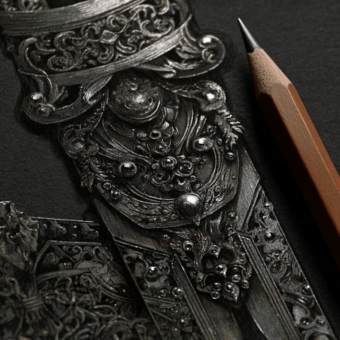 Draw a detailed dark metal art illustration by Katouayeui | Fiverr
