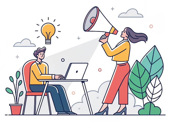 draw clean vector flat illustration for marketing