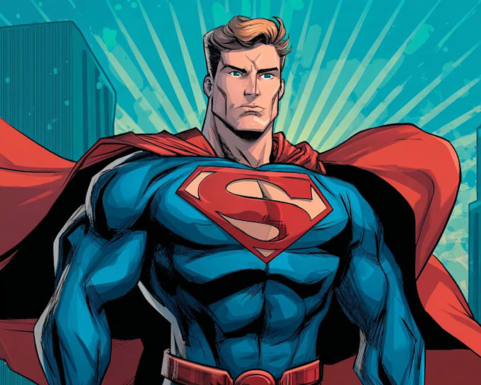 illustrate your story as a superhero comic cartoon