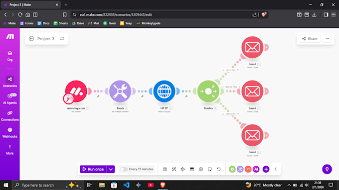 integrate monday and google workspace with automation