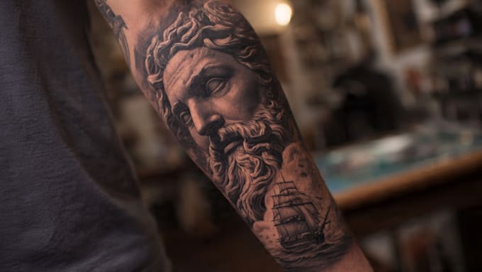 create attractive realism sleeve tattoo designs