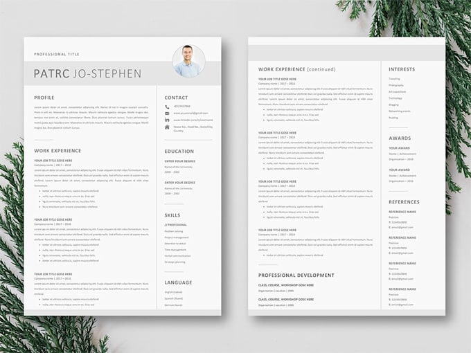 design professional resume and CV in editable file