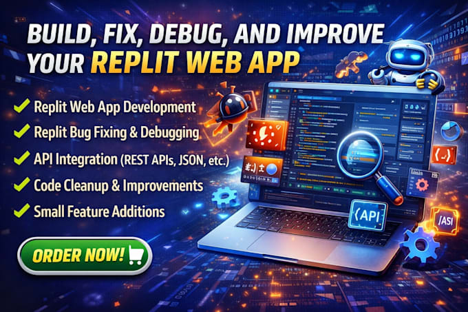 build and debug replit web apps api integration bug fixing vibe coding expert
