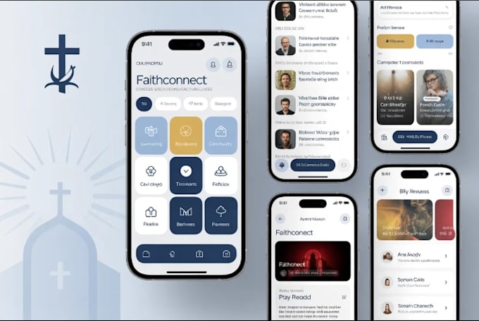 develop hymns bible app church website devotional app christian app logo  design