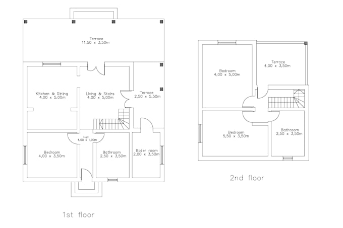 draft autocad 2d floor plans