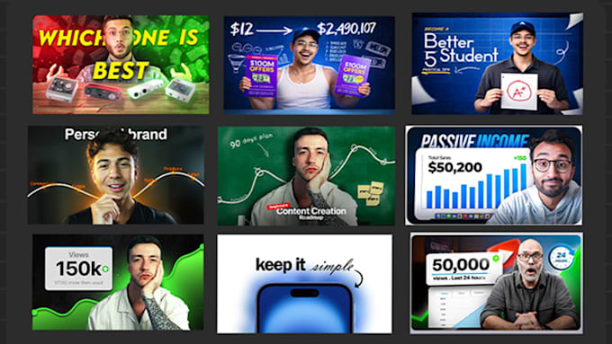 create highly attractive eye catching youtube thumbnails