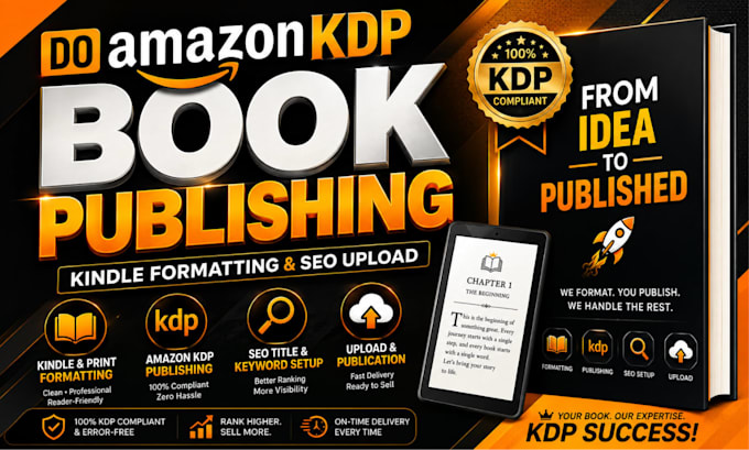 do amazon KDP book publishing, kindle formatting, and SEO upload