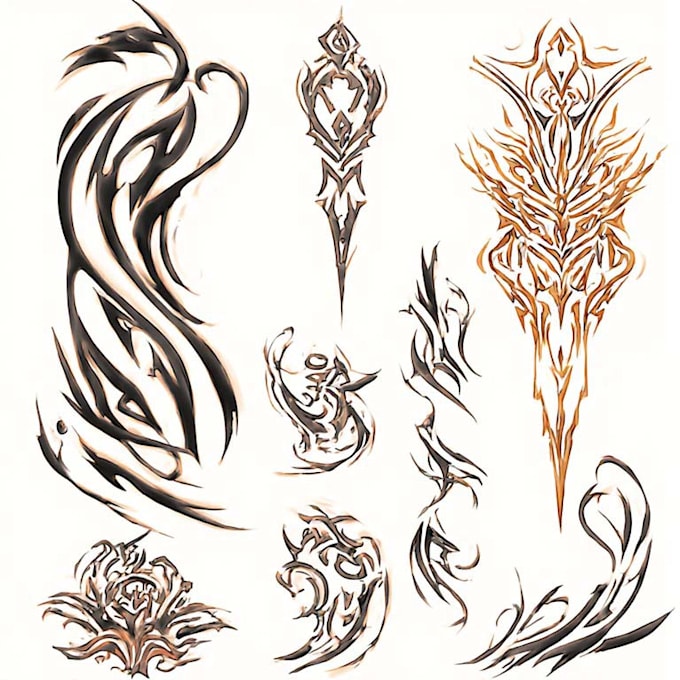 professional tribal tattoo design illustration