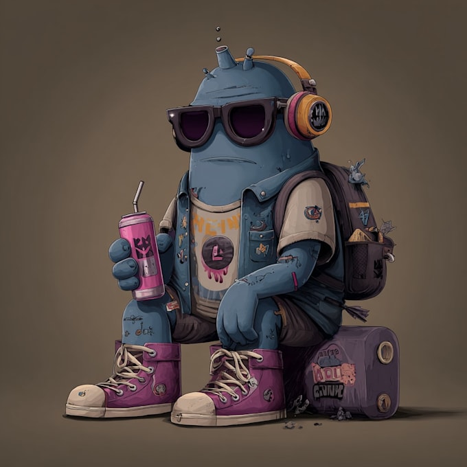 draw cool cartoon character, graffiti character