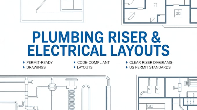 Prepare plumbing riser diagrams and electrical layouts for permit ...